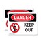 Signmission Keep Out Danger Sign, Vinyl Decal, 10in W x 7in L, 2PK OS-2PACK-DS-D-710-L-1399 - alternate 1
